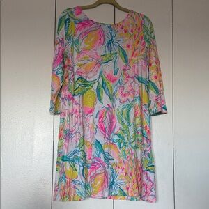 Lilly Pulitzer Pink and Yellow Floral Long Sleeve Dress